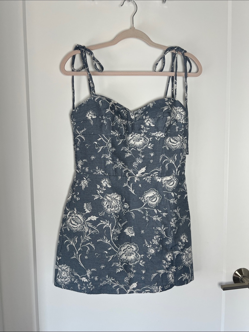 Amanda Uprichard Navy and White Floral Mini Dress - Picture 3 of 13
